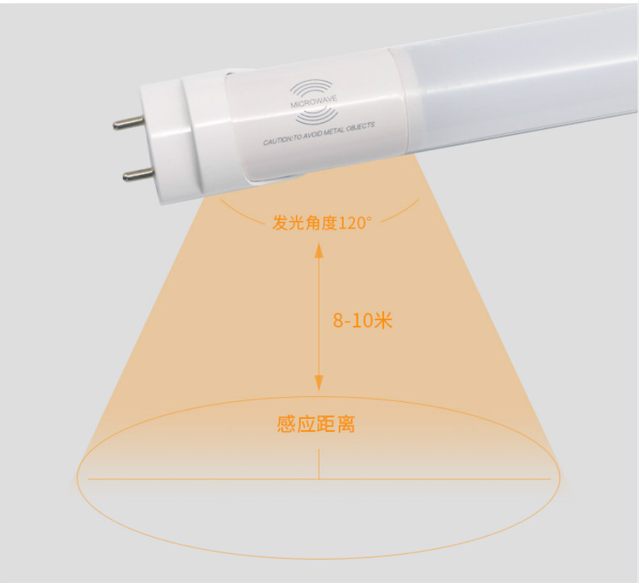 led灯管厂家直销1.2米18W感应灯管 led雷达感应灯管 地下车库雷达感应灯管